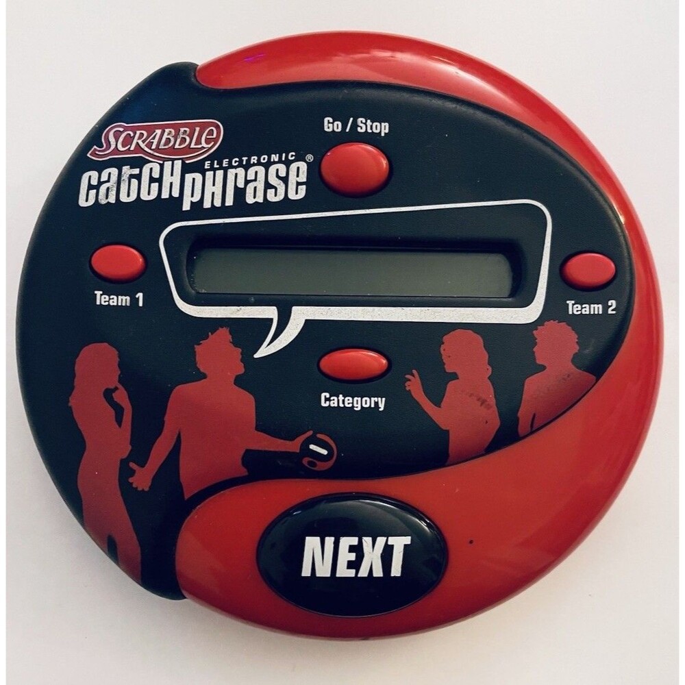 Electronic Catch Phrase Handheld Game by Hasbro Gaming Red Black *Untested*